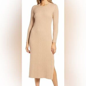 Womens‎ Sexy Long Sleeve Cable Knit Chunky Sweater Dress Mini Dress Ivory NWOT S